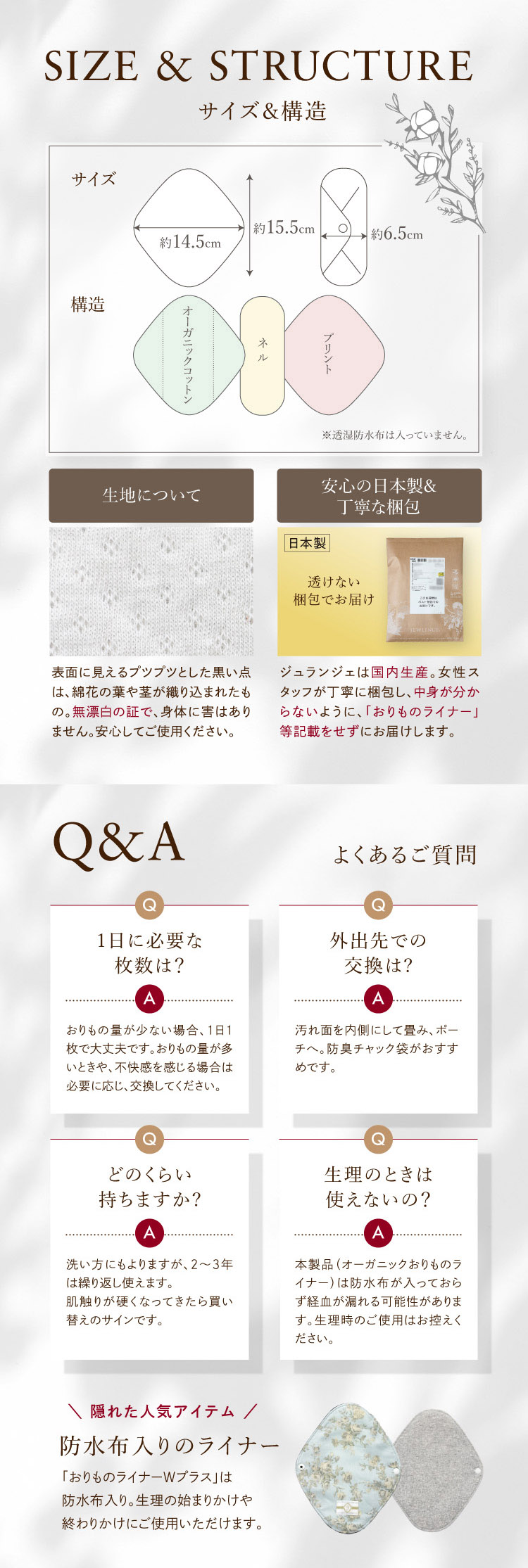 布ナプキン [初回限定]オーガニックおりものライナー 1枚 [お一人様4枚